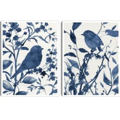 Kirkland's Home Canvas Art-Bluebird Silhouette Canvas Art Prints, Set Of 2