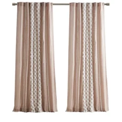 Kirkland's Home Curtains & Drapes-Blush Chenille Stripe Curtain Panel, 84 In.