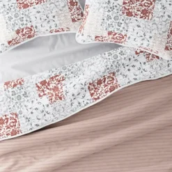 Kirkland's Home Quilts-Blush Patchwork Reversible 3-Pc. King Quilt Set