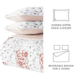 Kirkland's Home Quilts-Blush Patchwork Reversible 3-Pc. Queen Quilt Set