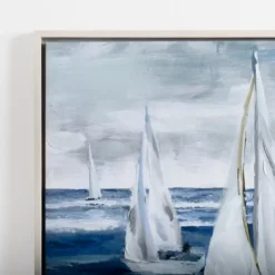 Kirkland's Home Canvas Art-Boats Sail Away Framed Canvas Art Print