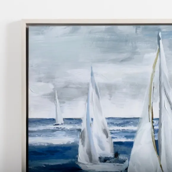 Kirkland's Home Canvas Art-Boats Sail Away Framed Canvas Art Print