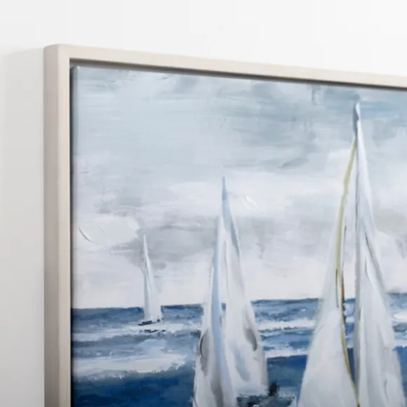 Kirkland's Home Canvas Art-Boats Sail Away Framed Canvas Art Print