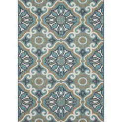 Kirkland's Home Outdoor Rugs-Boho Ikat Indoor/Outdoor Area Rug, 5X7