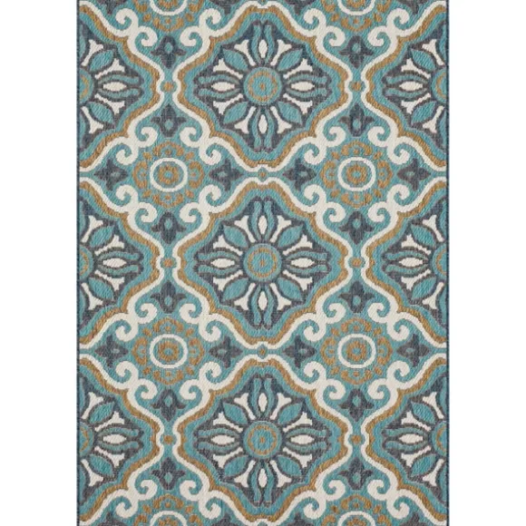 Kirkland's Home Outdoor Rugs-Boho Ikat Indoor/Outdoor Area Rug, 5X7