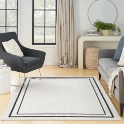 Kirkland's Home Outdoor Rugs-Bordered Indoor/Outdoor Area Rug, 5X7