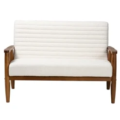 Kirkland's Home Sofas & Loveseats-Boucle & Wood Frame Loveseat