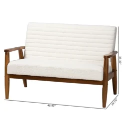 Kirkland's Home Sofas & Loveseats-Boucle & Wood Frame Loveseat