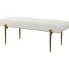 Kirkland's Home Benches & Ottomans-Boucle Seat And Gold Legs Bench
