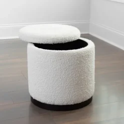 Kirkland's Home Benches & Ottomans-Boucle Storage Ottoman