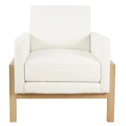 Kirkland's Home Accent Chairs-Boucle Wood Frame Accent Chair