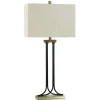 Kirkland's Home Table Lamps-Brass And Black Mid-Century Modern Table Lamp