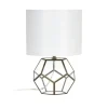 Kirkland's Home Table Lamps-Brass And Glass Octagon Table Lamp