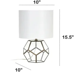 Kirkland's Home Table Lamps-Brass And Glass Octagon Table Lamp