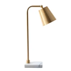 Kirkland's Home Table Lamps-Brass Cone Table Lamp With Marble Base