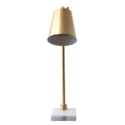 Kirkland's Home Table Lamps-Brass Cone Table Lamp With Marble Base