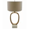 Kirkland's Home Table Lamps-Brass Oval And Marble Base Table Lamp
