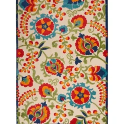 Kirkland's Home Outdoor Rugs-Bright Abstract Floral Outdoor Area Rug, 5X7