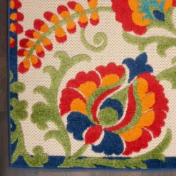 Kirkland's Home Outdoor Rugs-Bright Abstract Floral Outdoor Area Rug, 5X7