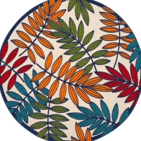 Kirkland's Home Outdoor Rugs-Bright Branches Round Outdoor Area Rug, 5X5