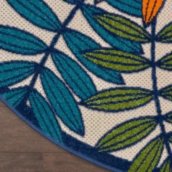 Kirkland's Home Outdoor Rugs-Bright Branches Round Outdoor Area Rug, 5X5