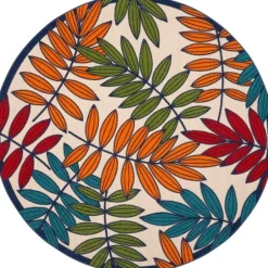 Kirkland's Home Outdoor Rugs-Bright Branches Round Outdoor Area Rug, 7X7