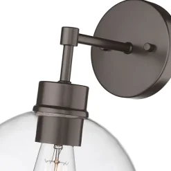 Kirkland's Home Outdoor Lighting-Bronze Glass Orb Outdoor Sconce Light