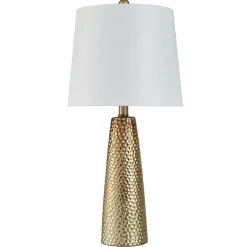 Kirkland's Home Table Lamps-Bronze Hammered Table Lamp