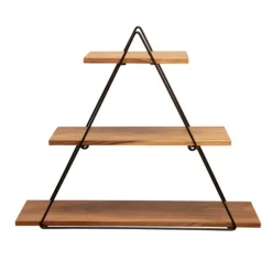 Kirkland's Home Shelves-Bronze Metal Triangle Frame Wall Shelf