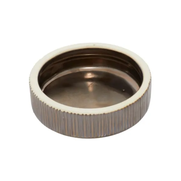 Kirkland's Home Decorative Bowls & Jars-Bronze Ribbed Ceramic Jars, Set Of 2