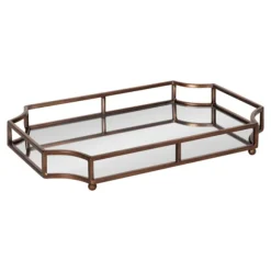 Kirkland's Home Decorative Trays-Bronze Scalloped Reflective Tray