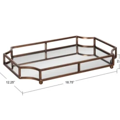 Kirkland's Home Decorative Trays-Bronze Scalloped Reflective Tray