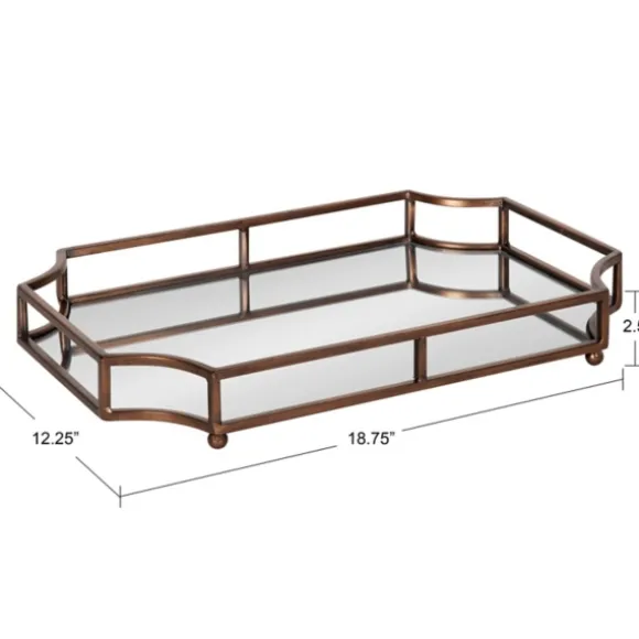 Kirkland's Home Decorative Trays-Bronze Scalloped Reflective Tray