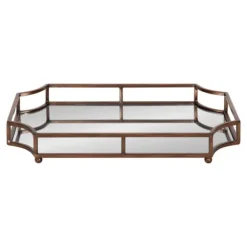 Kirkland's Home Decorative Trays-Bronze Scalloped Reflective Tray