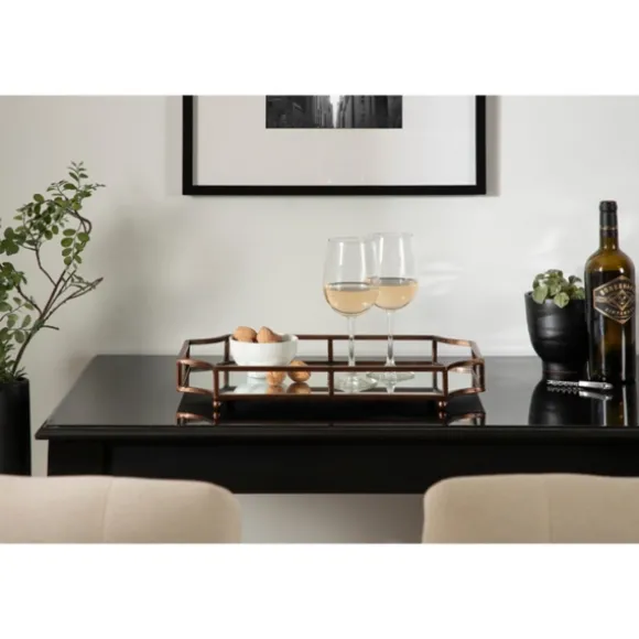 Kirkland's Home Decorative Trays-Bronze Scalloped Reflective Tray