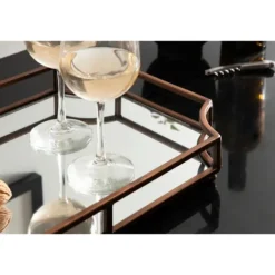 Kirkland's Home Decorative Trays-Bronze Scalloped Reflective Tray