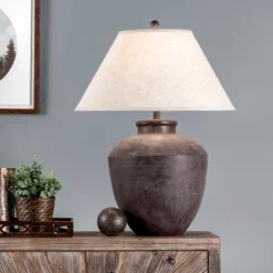 Kirkland's Home Table Lamps-Bronze Urn Resin Table Lamp