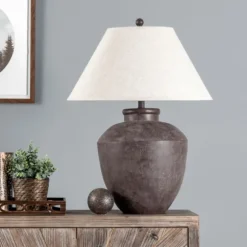 Kirkland's Home Table Lamps-Bronze Urn Resin Table Lamp