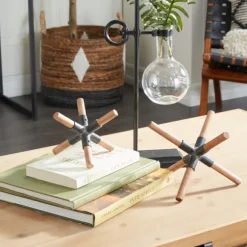 Kirkland's Home Statues & Figurines-Brown And Black Wood Abstract Sculptures, Set Of 2