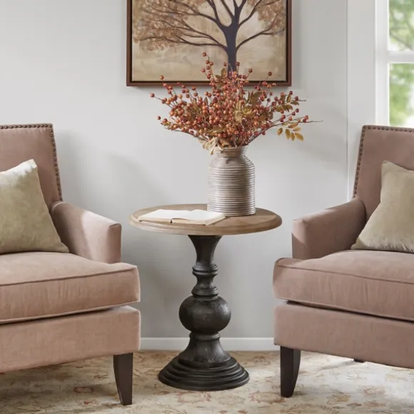 Kirkland's Home Accent & End Tables-Brown And Black Wooden Hemlock Accent Table