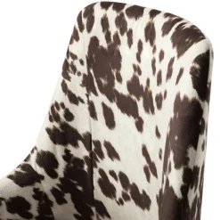 Kirkland's Home Office Furniture-Brown And White Upholstered Cow Print Office Chair