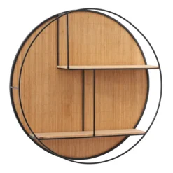 Kirkland's Home Shelves-Brown Bamboo Modern Wall Shelf