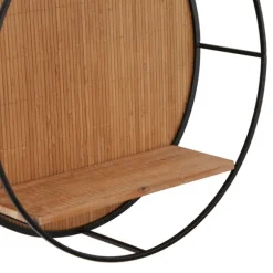 Kirkland's Home Shelves-Brown Bamboo Modern Wall Shelves, Set Of 2