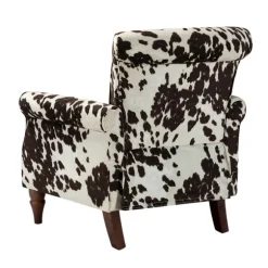 Kirkland's Home Accent Chairs-Brown Cow Print Upholstered Accent Chair