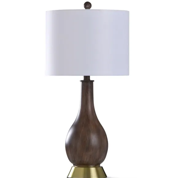 Kirkland's Home Table Lamps-Brown Curved Wood Table Lamp