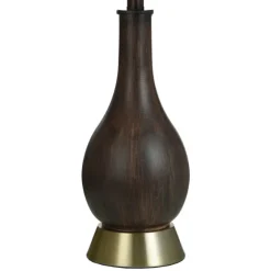 Kirkland's Home Table Lamps-Brown Curved Wood Table Lamp
