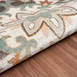 Kirkland's Home Outdoor Rugs-Brown Floral Medallion Outdoor Area Rug, 5X7