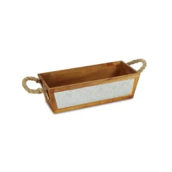 Kirkland's Home Baskets & Boxes-Brown Galvanized Tapered Box With Rope Handles