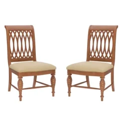 Kirkland's Home Dining Chairs-Brown Hollywood Regency Dining Chairs, Set Of 2
