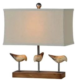 Kirkland's Home Table Lamps-Brown Resin Birds Rec Gle Table Lamp